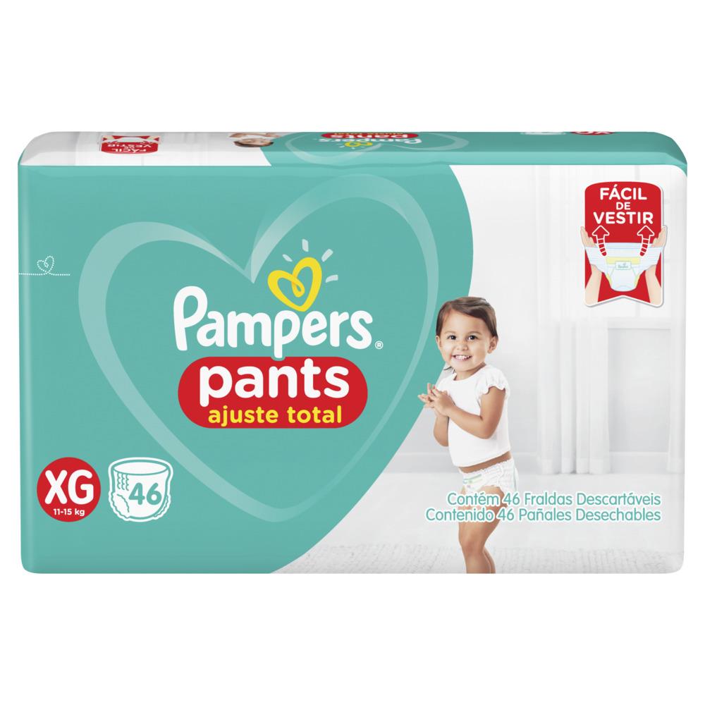 Kit com 4 Fraldas Pampers Pants Ajuste Total M c/ 20 Unidades na